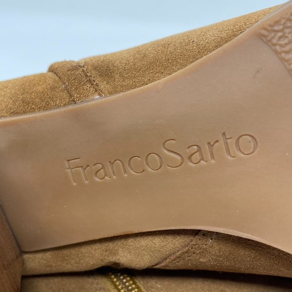 Franco Sarto Womens Suede Leather 'Delancy' Side Zip Heel Bootie Size 8.5 Narrow - Picture 8 of 11